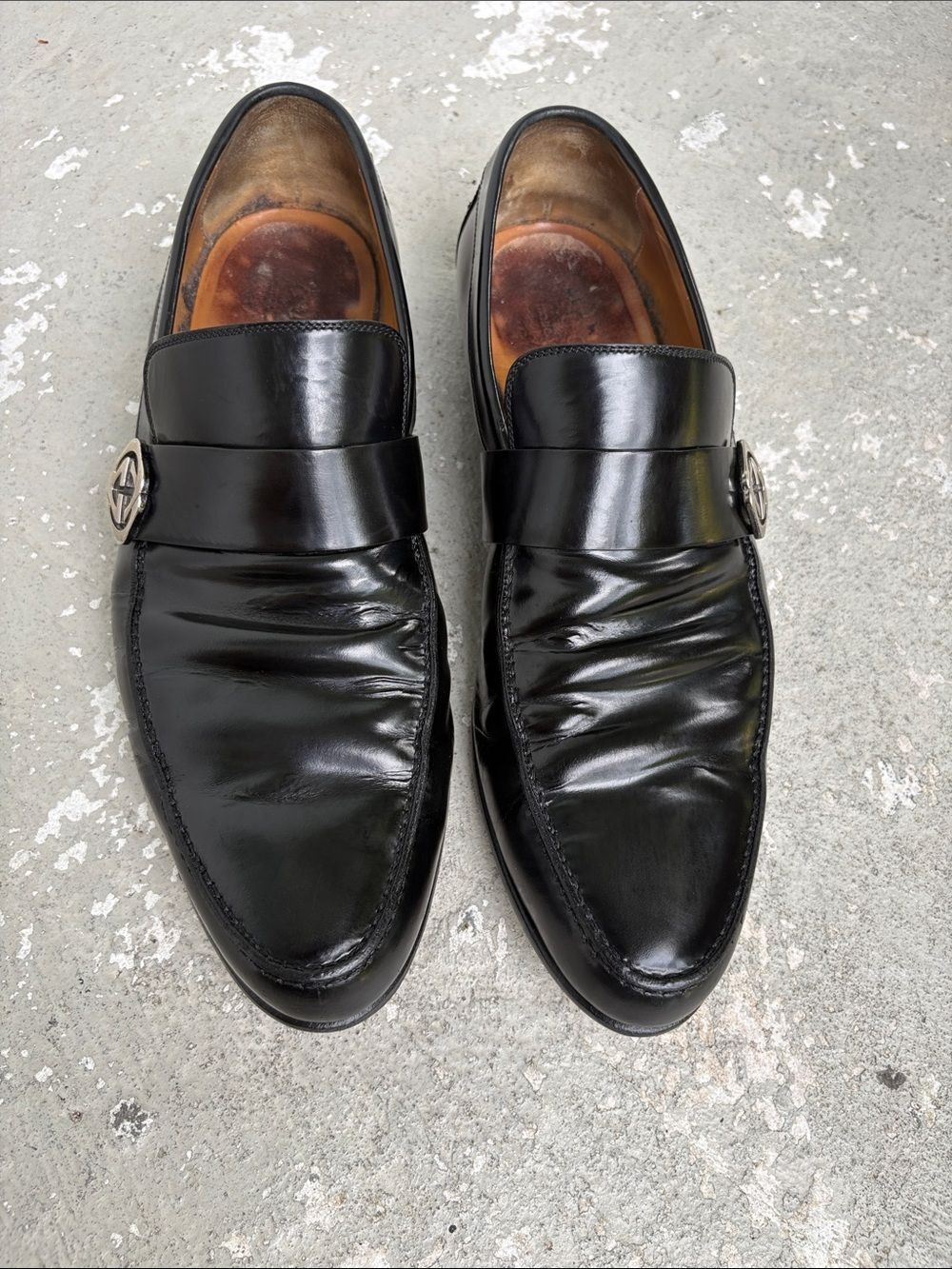 Gucci Double GG leather slippers